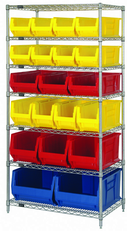 Shelving with Bins